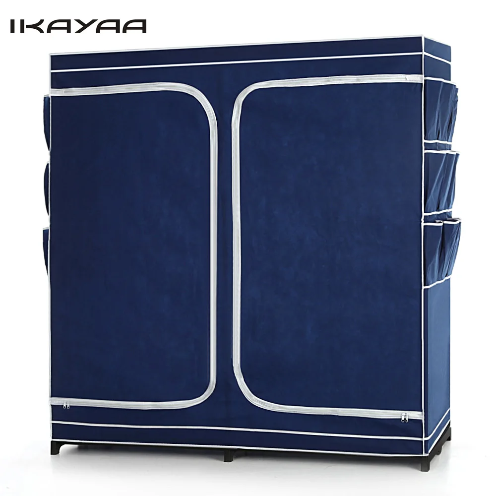 

iKayaa US UK FR Stock Double Zipped Up Closet Wardrobe Cabinet Large Clothes Storage Organizer Garment Clothing Hanger Rack