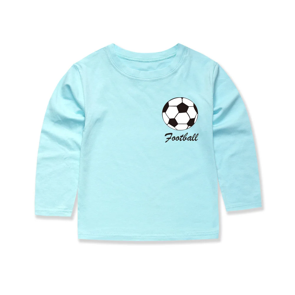 Новая брендовая весенне-осенняя одежда для детей, детские футболки с длинными рукавами Топы с длинными рукавами для малышей, Футбольная Одежда для девочек, футболка, топы - Цвет: L-TTTQ6