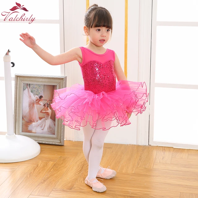 Disfraz de bailarina niña, Ropa con lentejuelas y flores, leotardo Gimnástico, tutú Ballet, novedad de 2020 - AliExpress