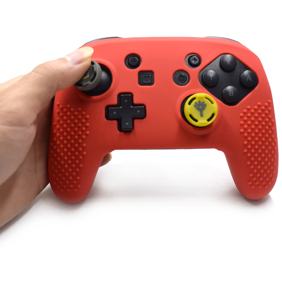 Силиконовый чехол для контроллера Nintendo Switch Pro + 2 силиконовых крышки
