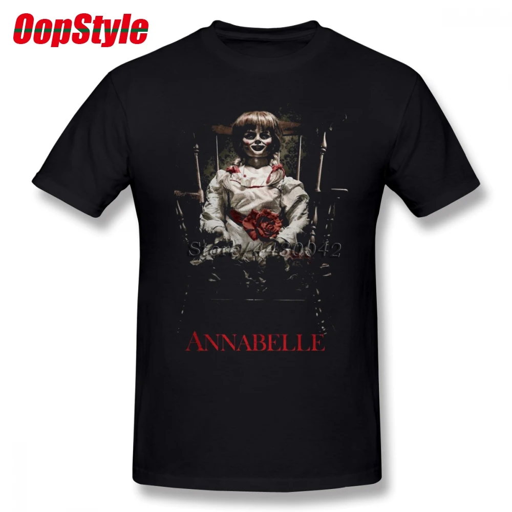 Мужская футболка с привидениями Annabelle хлопковая Футболка больших размеров 4XL 5XL 6XL