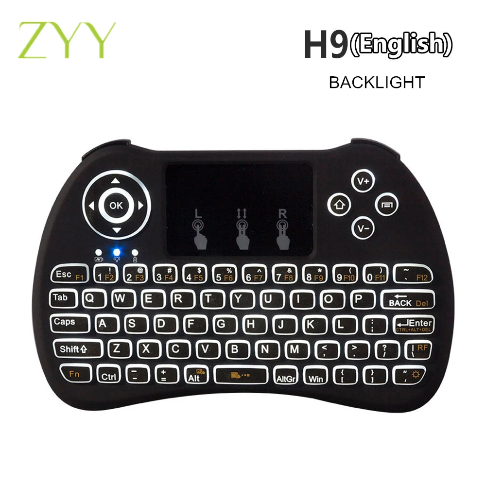 H9 мини ручная клавиатура с подсветкой Беспроводная QWERTY Combo пульт дистанционного