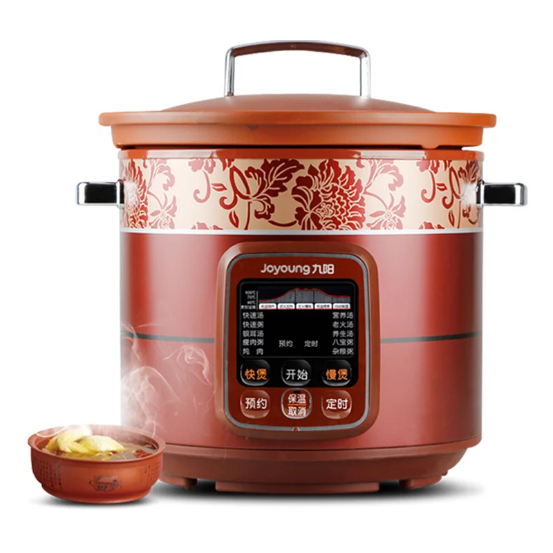 

4L/5L Home Redware Electric Slow / Rapid Cookers Soup Stewing Machine Reservation 8 Functions Digital Timer Power Adjustable