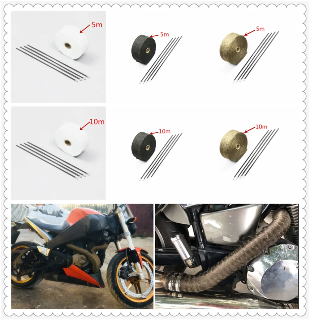 Motorcycle roll fire insulation cloth hot air exhaust heat protection cover belt for Aprilia RSV4 RSV4 FACTORY SHIVER GT