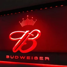 LE006-Budweiser Король Beer Bar Pub Club светодиодный знак неонового света