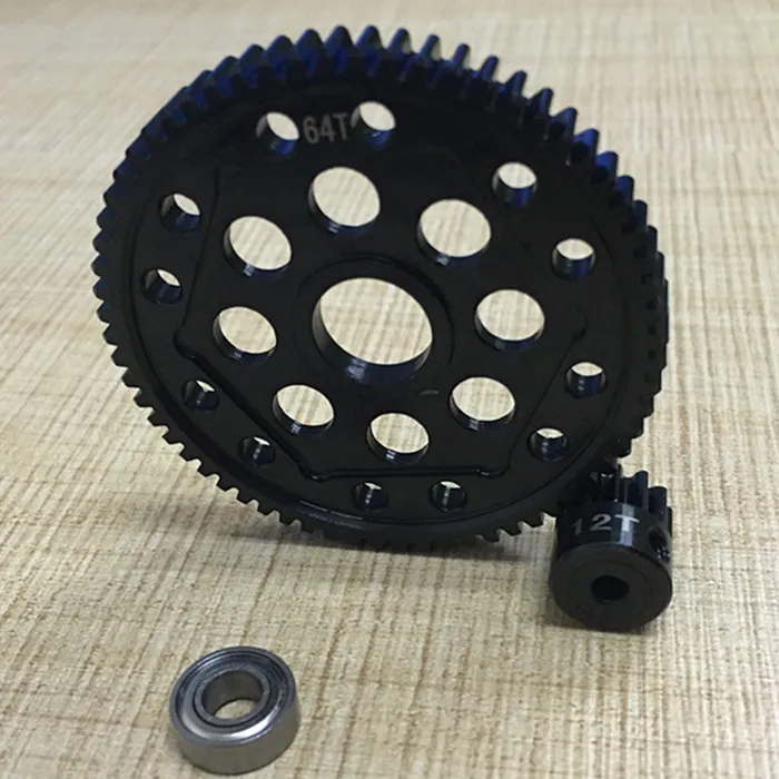 Buy rc car steel gear gearbox 64T spur gear 12T motor
