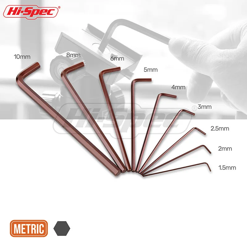 Hi-Spec Prefessional 9 Unid métrica S2 largo medio Llaves hexagonales llave de torsión Set Universal llave Hexagonal conjunto llave Allen