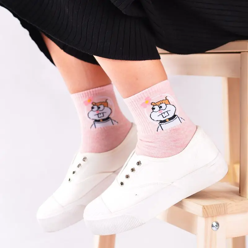Korean Japanese Pink Panther Cartoon Cotton Pulp Socks Men Women Couple Harajuku Hiphop Colorful Funny Meias Short Socks Kapron9