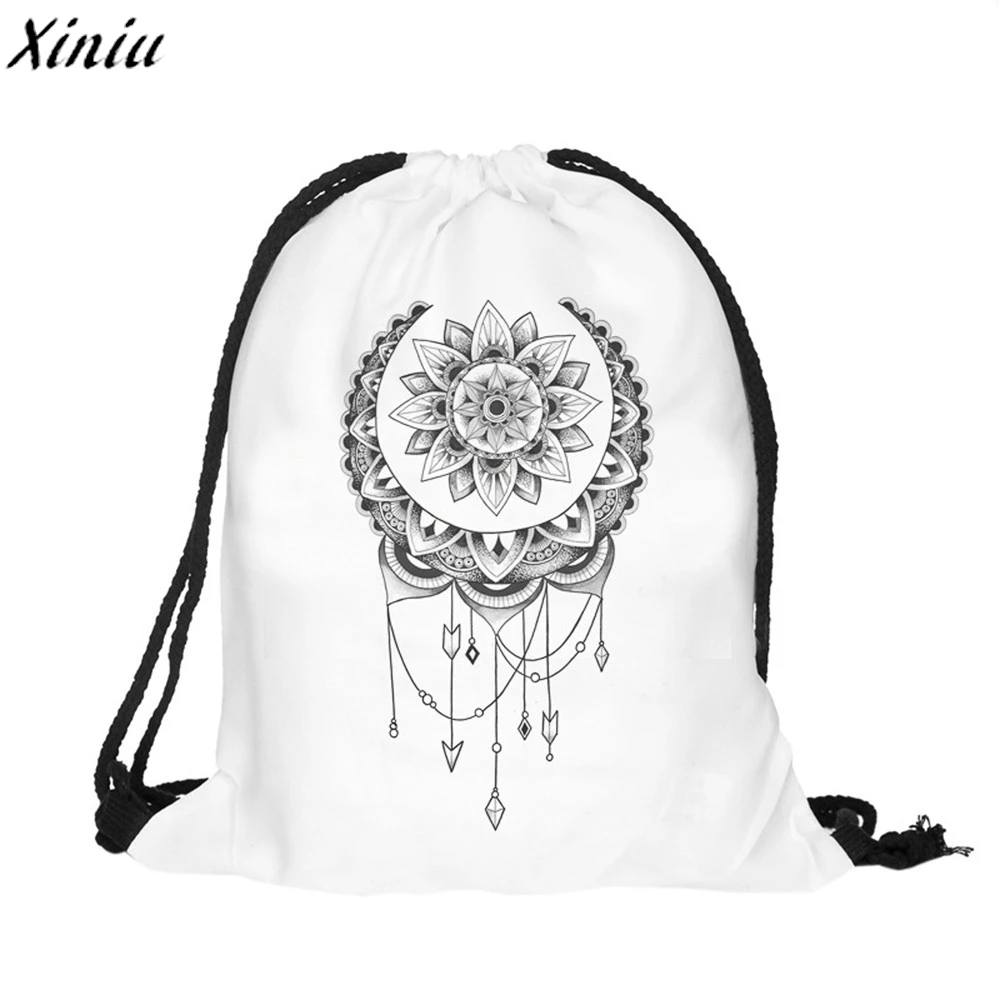 

Hot Sale College Students School Backpacks 3D Printing Bags Drawstring Backpack Girls Mochila Feminina Sack Beach Bag