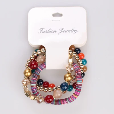 Горячая Распродажа, одноцветные браслеты из бисера для женщин, популярные ювелирные изделия из бисера с кисточками, многослойные браслеты, подарок для женщин - Окраска металла: 2621 colorful