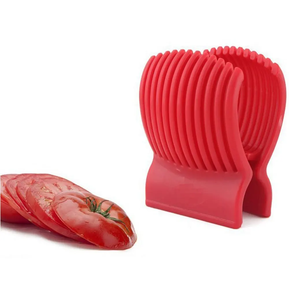 

1pc Tomato Slicer Plastic Fruit Vegetable Cutter Tomato Holder Shredders Potato Onion Cutter