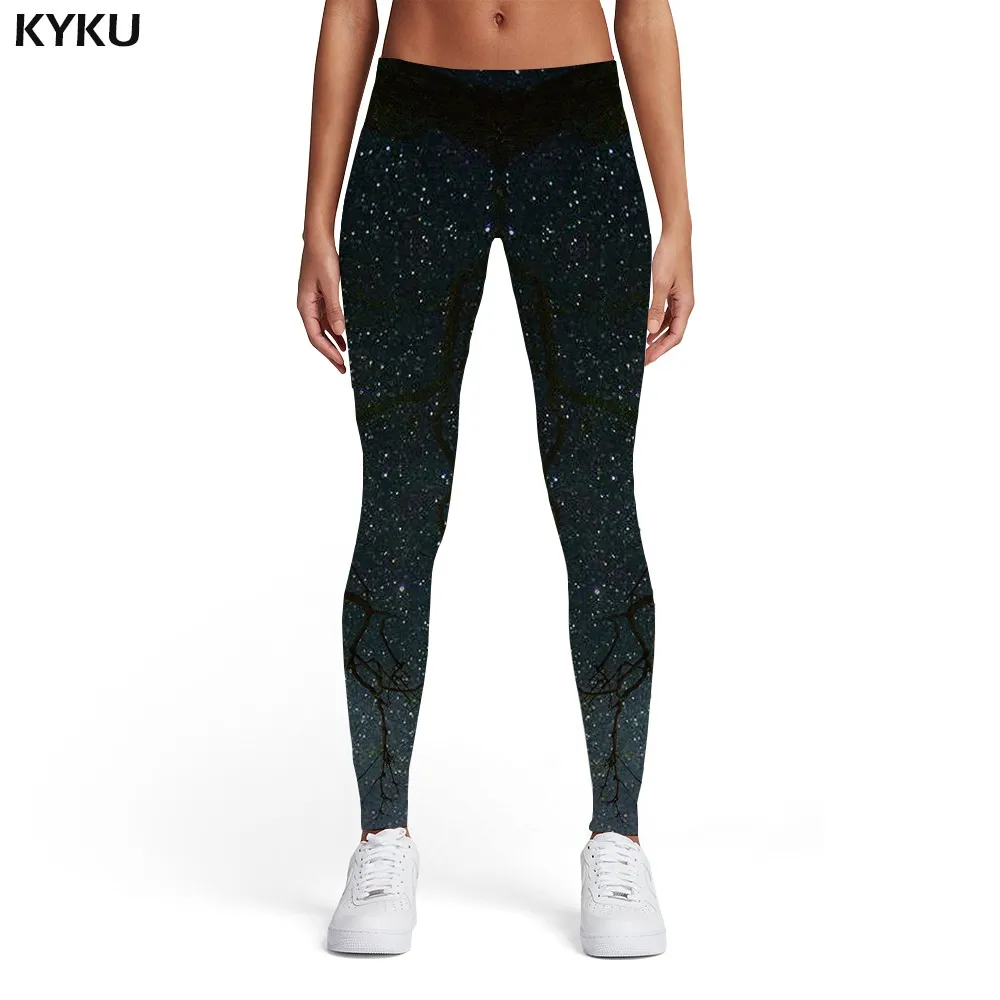 thermal leggings KYKU Galaxy Leggings Women Space Ladies Nebula Spandex Colorful Elastic Gothic Sexy Womens Leggings Pants Casual Slim Skinny lularoe leggings Leggings