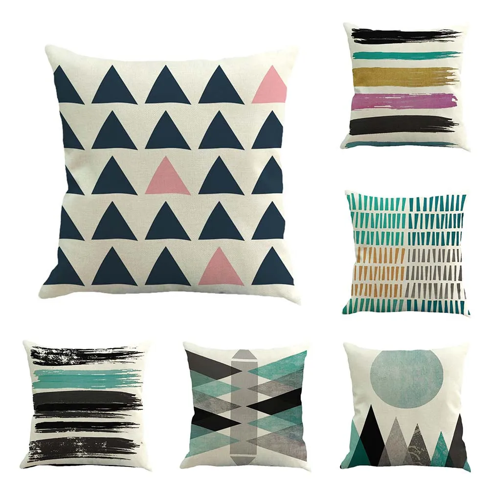 

Exquisite Linen fabric Pillow Case Waist Cushion Cover Sofa Home Decor Removable and Washable printed Pillowcase Simple Fashion