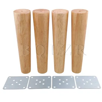 

BQLZR 25cm Height Wood Color Tapered Reliable Wood Furniture Cabinets Legs Sofa Feets Pack of 4