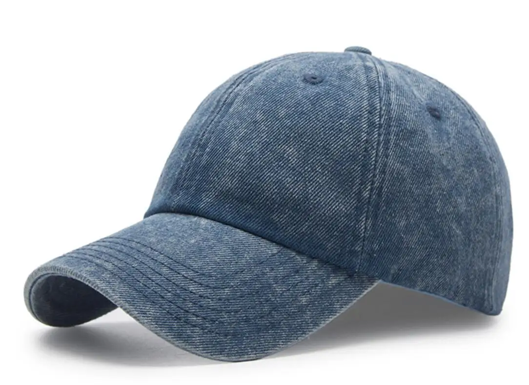 6pcs Retro Plain Washed Cotton Baseball Hats 6 Panels for Spring Autumn