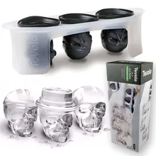 Силикагель череп DIY ручной работы ice блочная форма Творческий бар дома Личность Череп ice посылка
