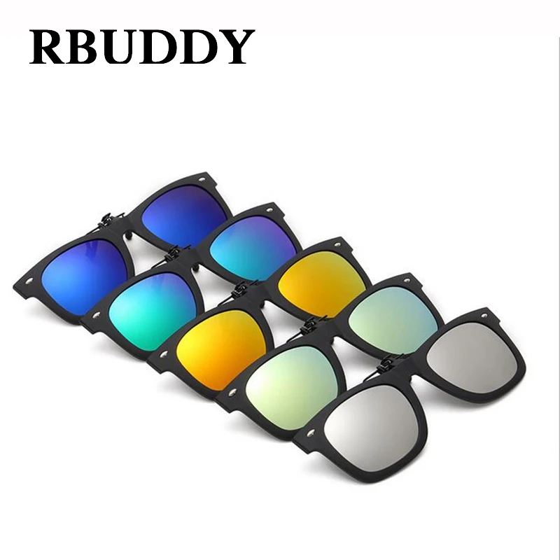 RBUDDY Polarized Clips On Sunglasses 9 Colors Polaroid Vision Mirror