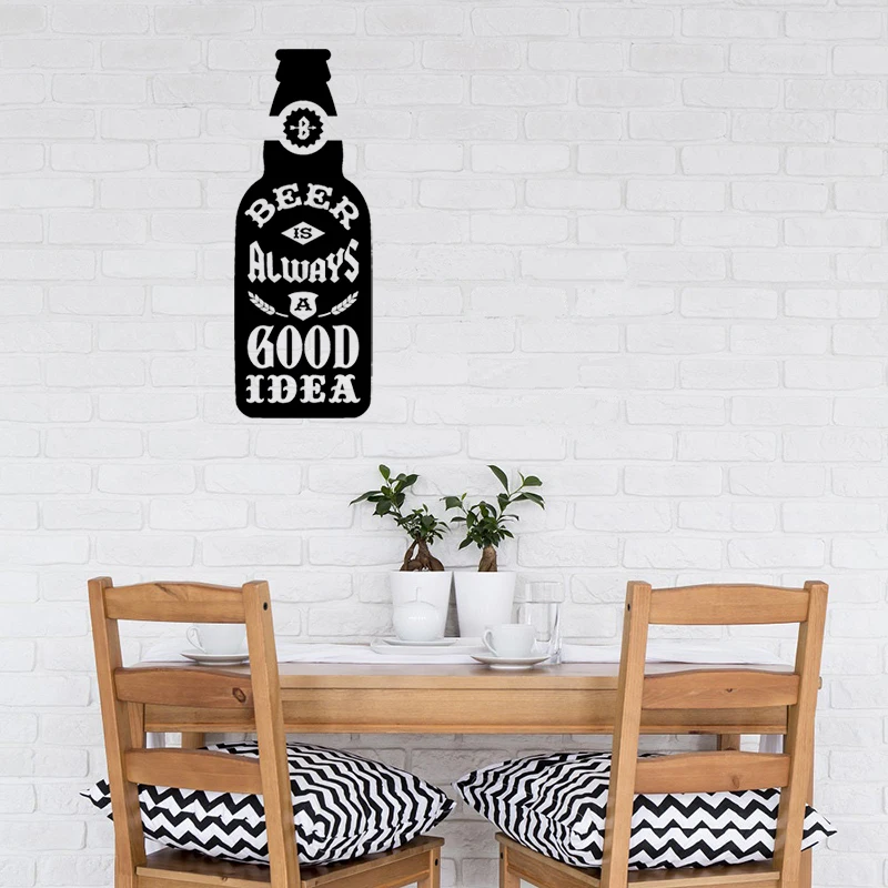 STIZZY Wall Decal Beer Bottle Pattern Wall Sticker Quotes Bar Alcohol