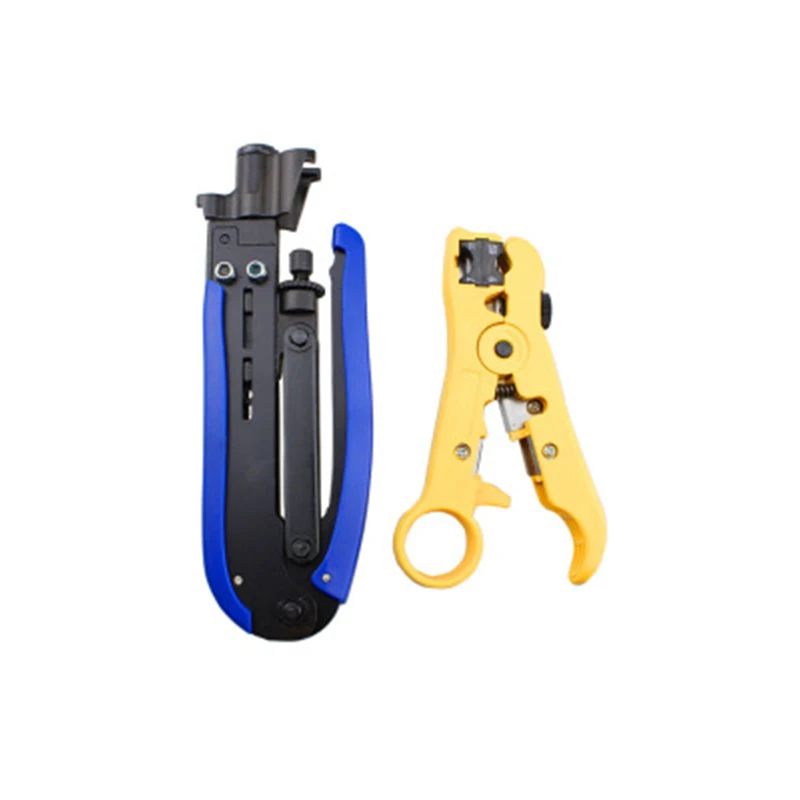 

2pcs Coaxial Cable Pliers Stripper Compression Hand Tools Set Crimping Pliers Wire Stripping Pliers Kit RG6/RG59/RG11