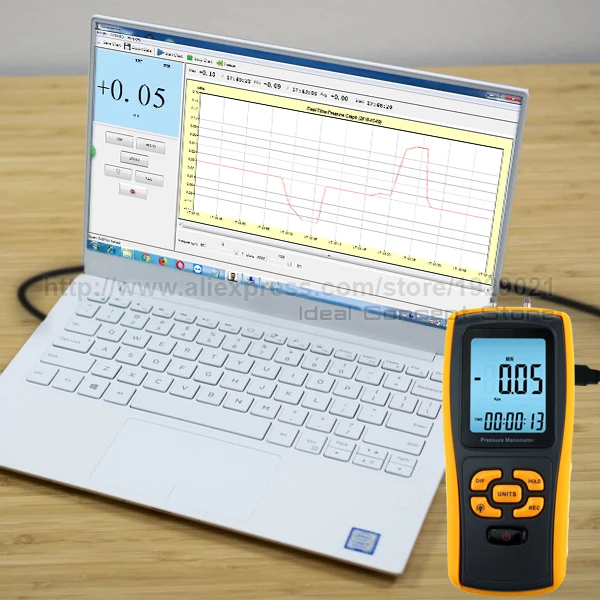 Цифровой манометр с интерфейсом USB, 11 единиц измерения, дифференциальный манометр, прибор для измерения давления воздуха
