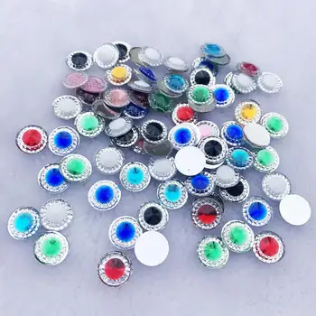 

12 mm Crystal Rhinestone rhinestone bicolor diyCircular flat back Resin rhinestone applique Decoration 400pcs/lot