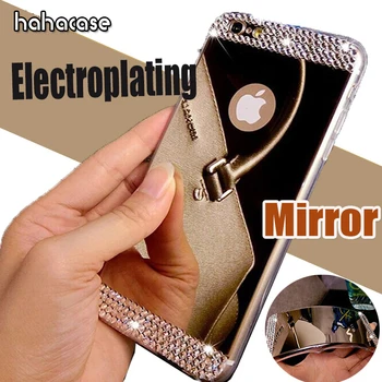 

50pcs Bling Shining Diamond Plating Mirror Case For XS Max XR X 8 7 6 6S Plus SE 5S 5 Case Ultra Slim TPU Glitter Soft Cover