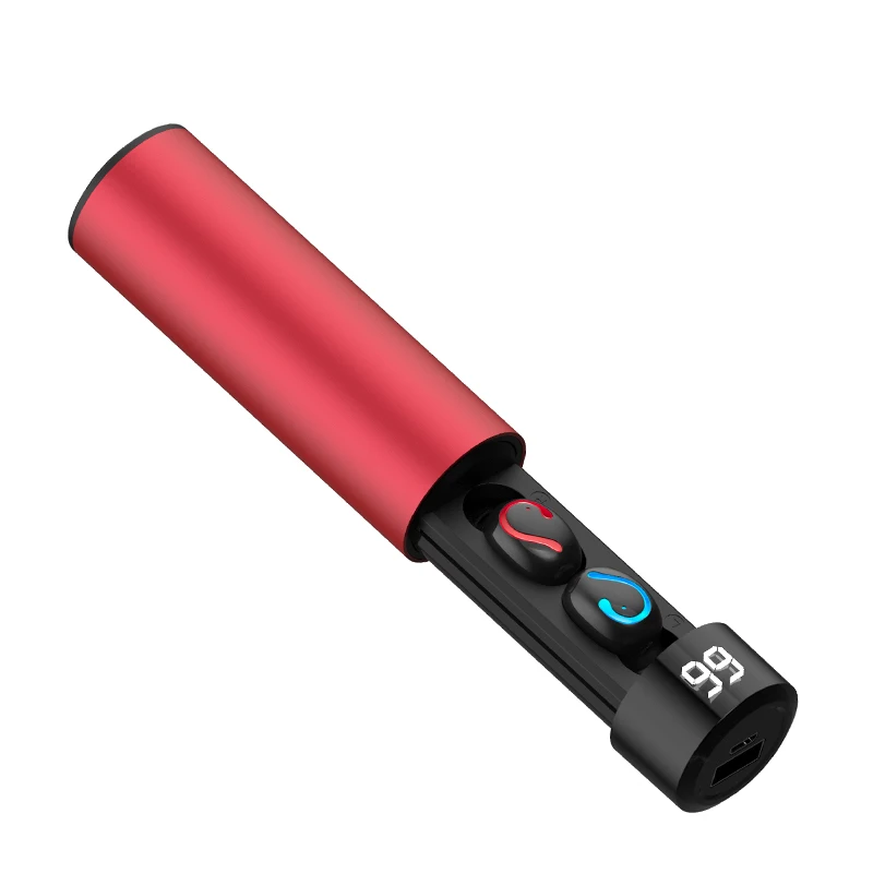 IONCT TWS Bluetooth 5,0, беспроводные наушники, свободные руки, наушники, спортивные наушники, гарнитура, зарядная коробка, дисплей питания - Цвет: Q67 TWS-Red