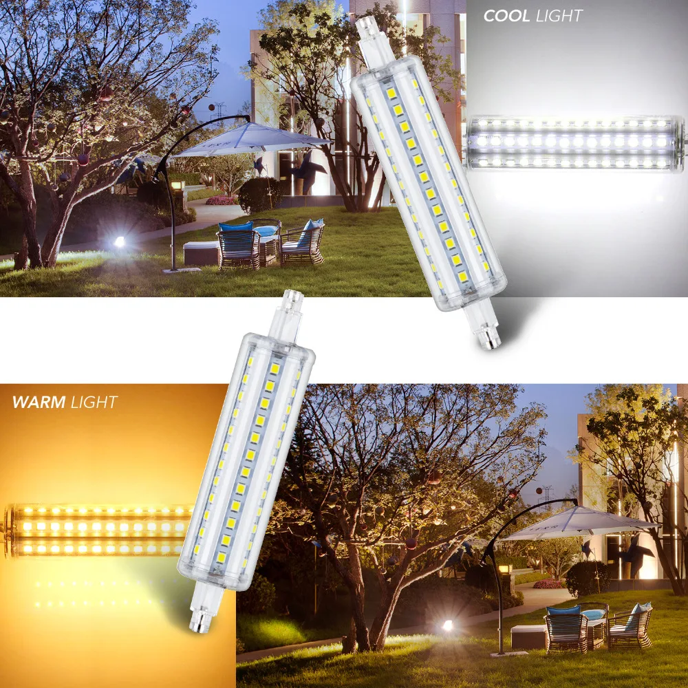 

Lamparas R7S LED Corn Lamp 78mm 118mm 135mm 189mm Horizontal Plug Lights 2835 SMD R7S Bulb 5W 10W 12W 15W Replace Halogen Lamp