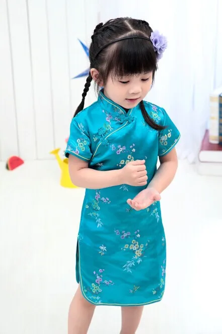 Floral Baby Qipao Girl summer Dresses Kid Chinese Style chi-pao cheongsam New Year gift Children's Clothes