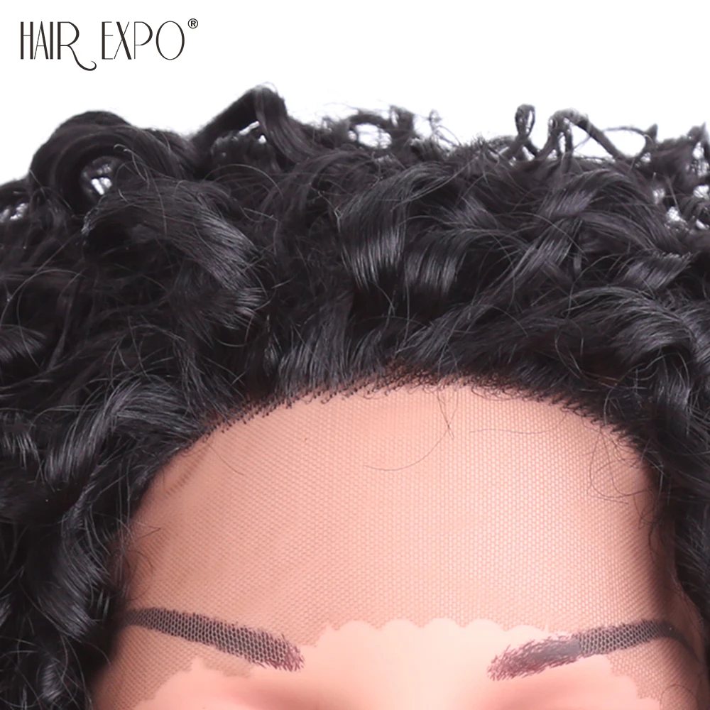 Kinky Curly Lace Front Wigs Heat Resistant Synthetic Lace Wigs for Daily Wear Soft Glueless Hair Replacement Hair Expo City