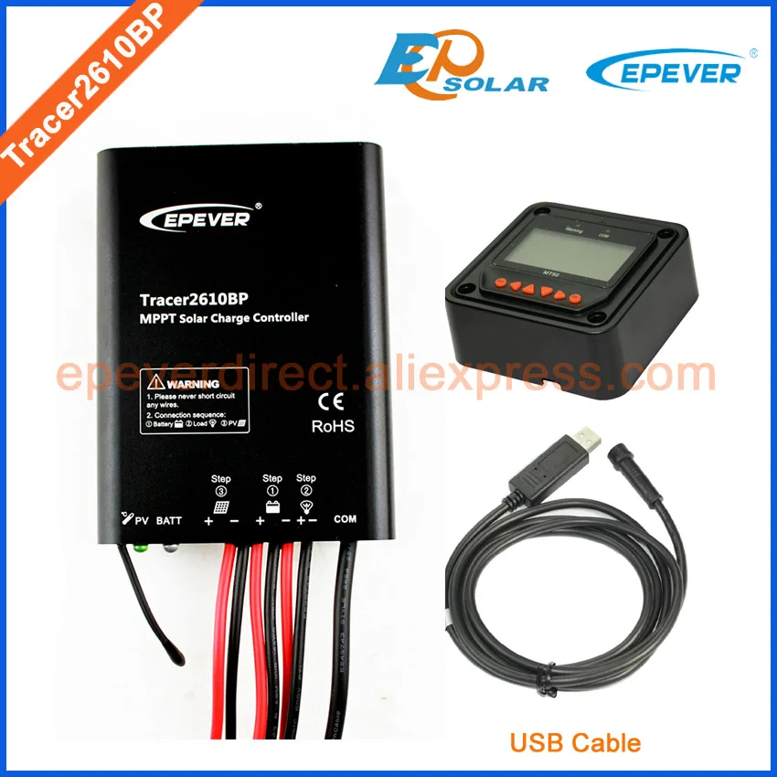 Продукт EP Tracer2610BP с usb-кабелем и MT50 slar 10A 10amp контроллер зарядки EPsolar