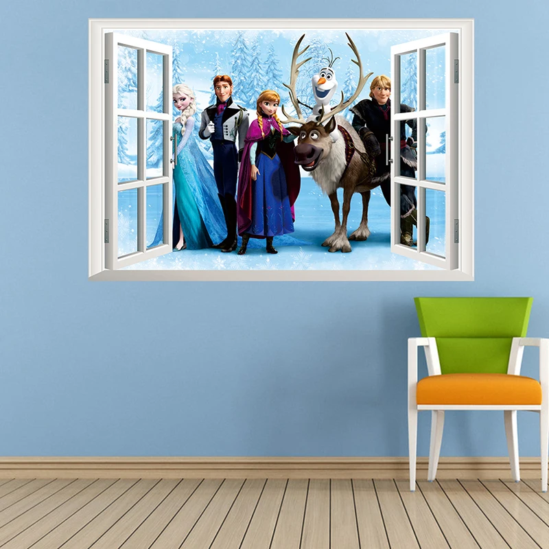 Cartoon Frozen 2 Olaf Sven Kristoff Hans Anna Elsa 3D Window Wall Stickers Home Decoration Anime Movie Mural Art Kids Room Decal Cartoon Frozen 2 Olaf Sven Kristoff Hans Anna Elsa 3D Window Wall Stickers Home Decoration Anime Movie Mural Art Kids Room Decal