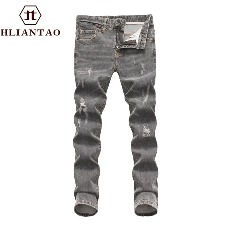 

New Arrival Mens Ripped jeans male Runway slim jeans denim Biker Slim jeans hiphop pants Washed blue jeans for men 1801