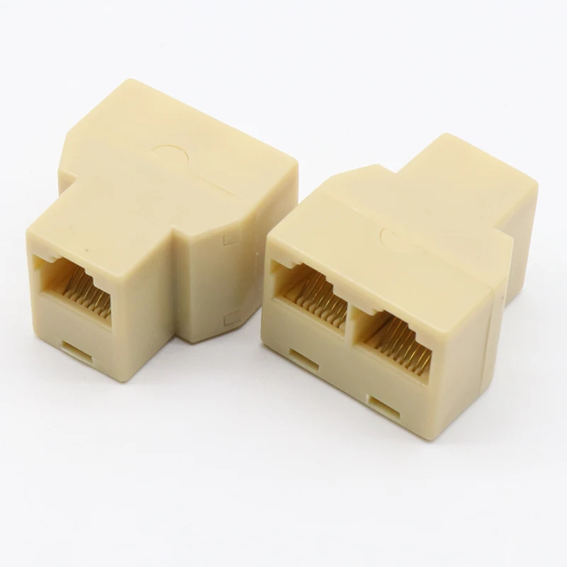 Двойной разветвитель RJ45 разъем CAT5 CAT6 сетевой модульный локальной сети 8P8C