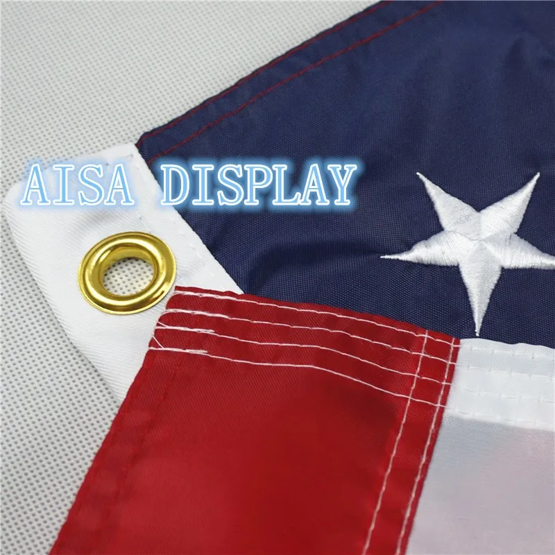 

American US Flag 3x5 Foot Nylon - Embroidered Stars and Sewn Stripes red white blue flag 4 Rows of Lock Stitching