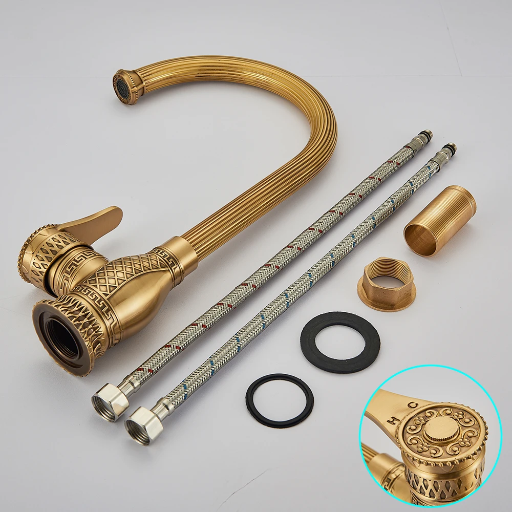 quyanre wanfan gappo antique brass basin faucet carved basin sink faucet single handle mixer tap bathroom basin faucet3