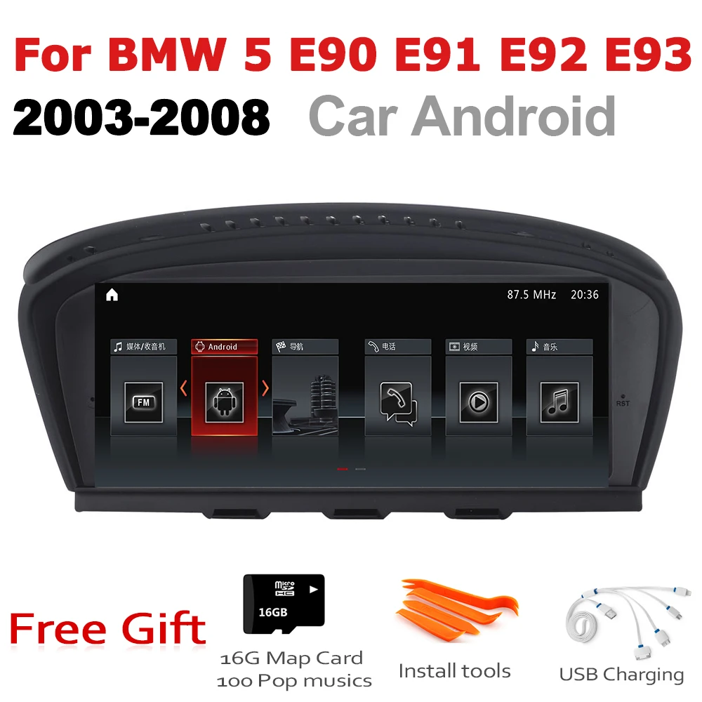 

Android 7.0 up Car Multimedia player For BMW 3 Series E90 E91 E92 E93 2003~2008 CCC WiFi GPS Navi Map Stereo Bluetooth 1080p