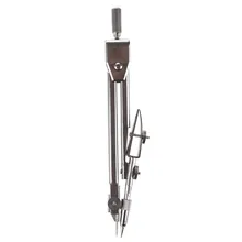 HOT-School Stationery Drawing Tool Silver Tone Metal Drafting Compasses Set