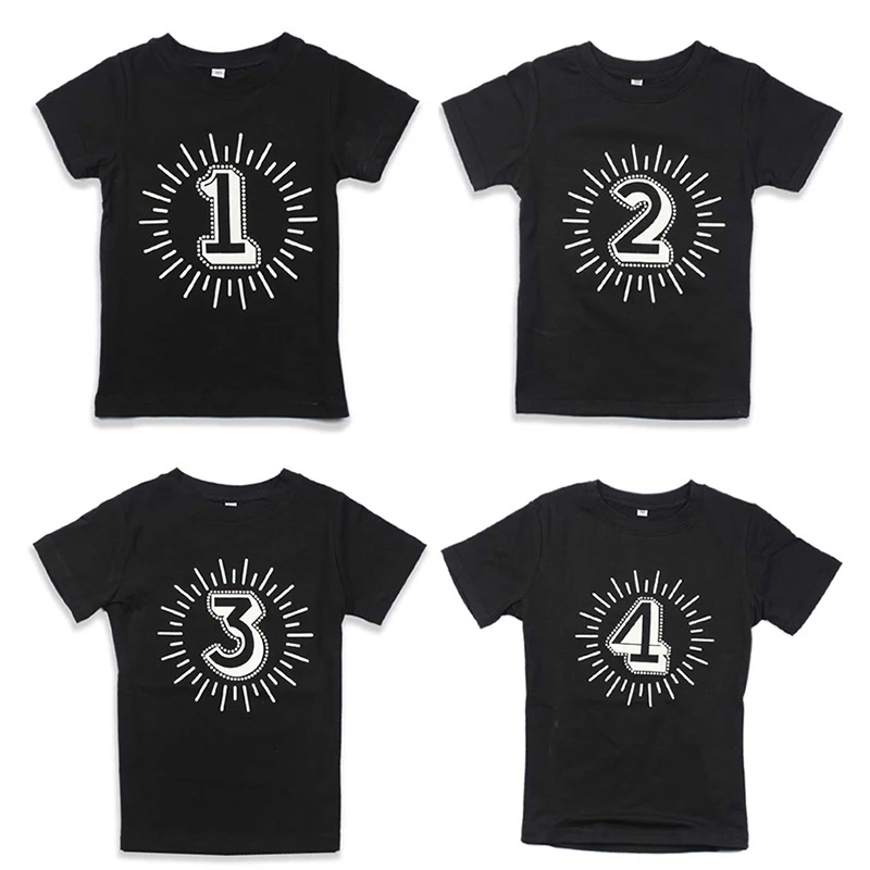 

Summer Causal Clothing Boys Girls T Shirt Tops Outfits First Baby For Little Children 1 2 3 4 Years Birthday and School Wear