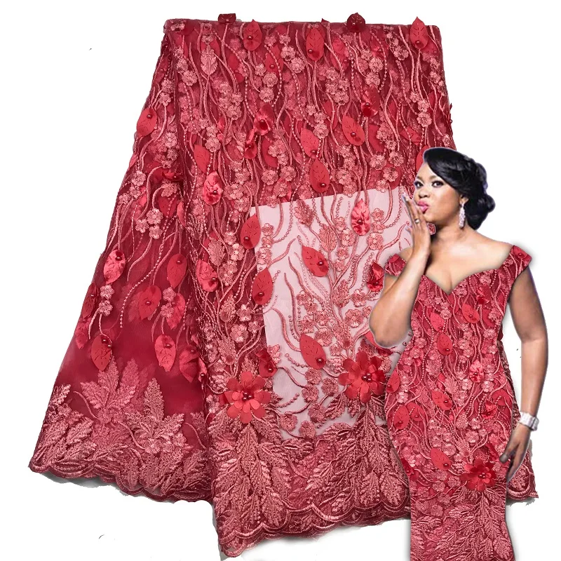 african lace fabric High Quality Tulle African Laces Fabric Wedding African French Tulle Lace Fabric nigerian lace fabricsB1902