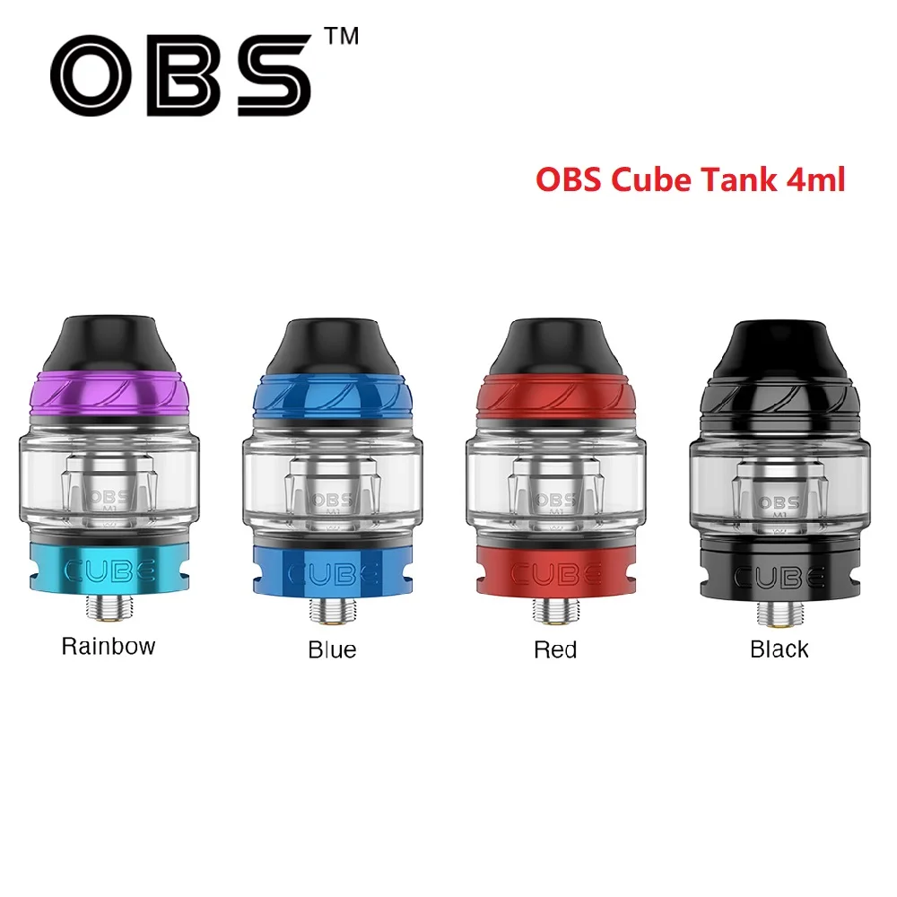 

NEW Original OBS Cube Subohm Tank 4ml Capacity E-cig Atomizer with 0.2ohm M1 Mesh Coil for OBS Cube MOD Vs Zeus X / Manta RTA