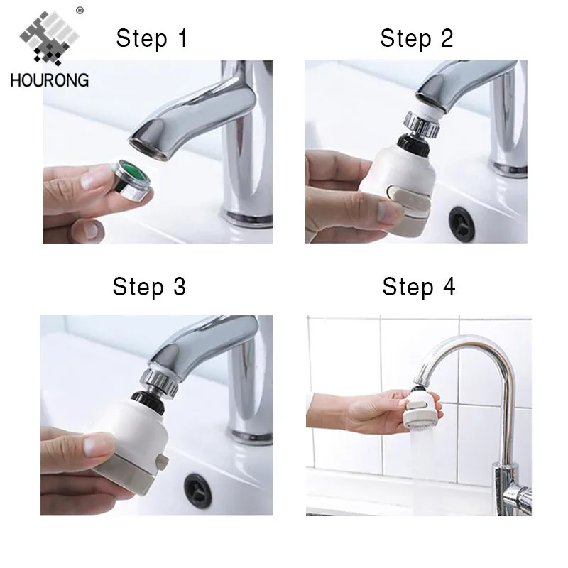 1Pc Universal Rotatable Faucet Booster Shower Household Tap Splash Filter Nozzle Water Saver Home Kitchen Accessories