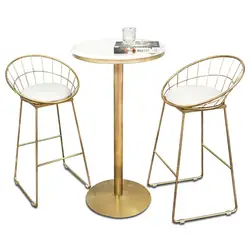 Креативный барный стул, столик простой железный арт многофункциональный бытовой высокий стул с подушкой Кофейня барный стул и стол