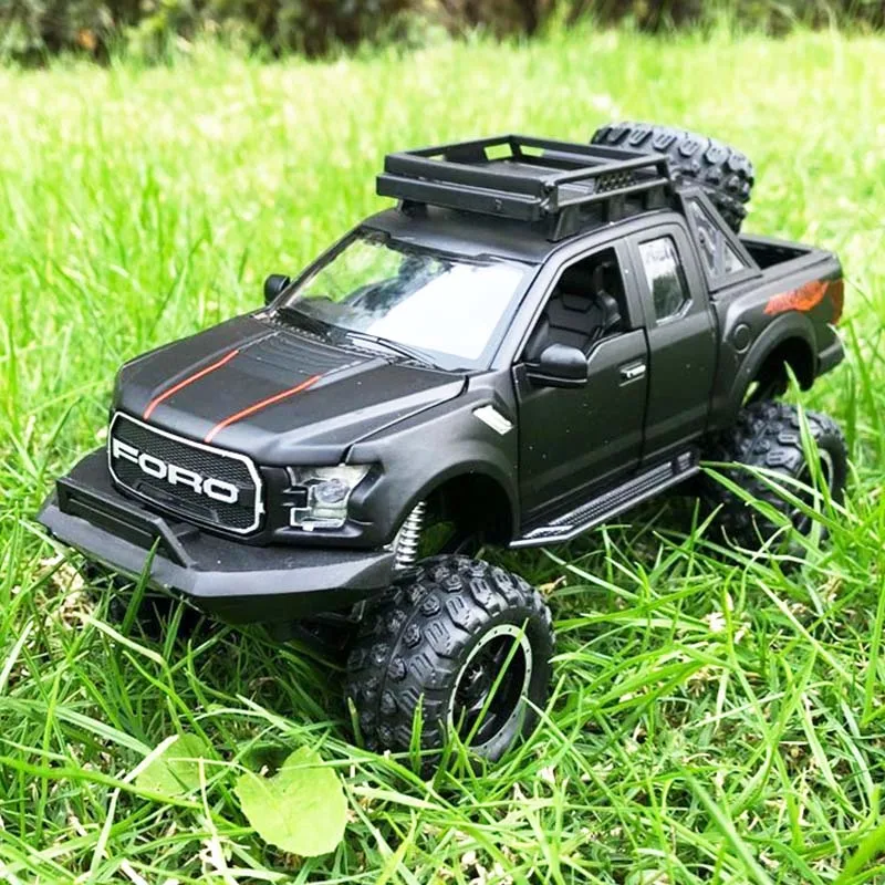 1:32 Ford Raptor F150 пикап Металлический Игрушечный литой автомобиль модель автомобиля подарок игрушки для детей - Цвет: Black