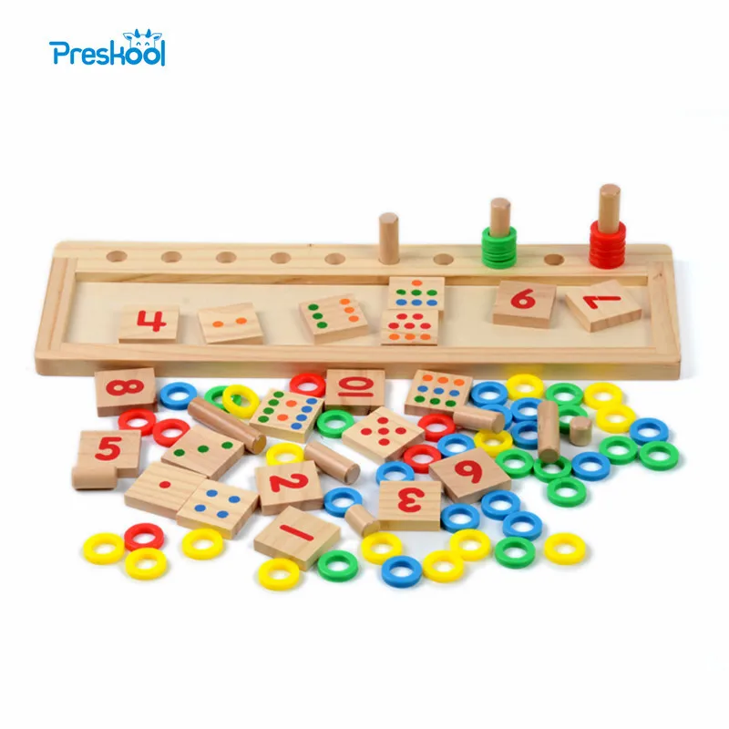 Bebé matemáticas juguete Rainbow Anillos dominó preescolar enseñanza madera matemáticas juguete oyuncak educativos Bebé matemáticas juguete Rainbow Anillos dominó preescolar enseñanza madera matemáticas juguete oyuncak educativos