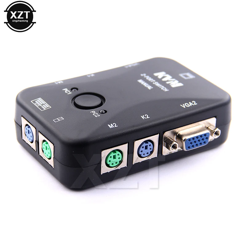 1PCS 2 port Auto usb KVM Switch Box monitor VGA SVGA