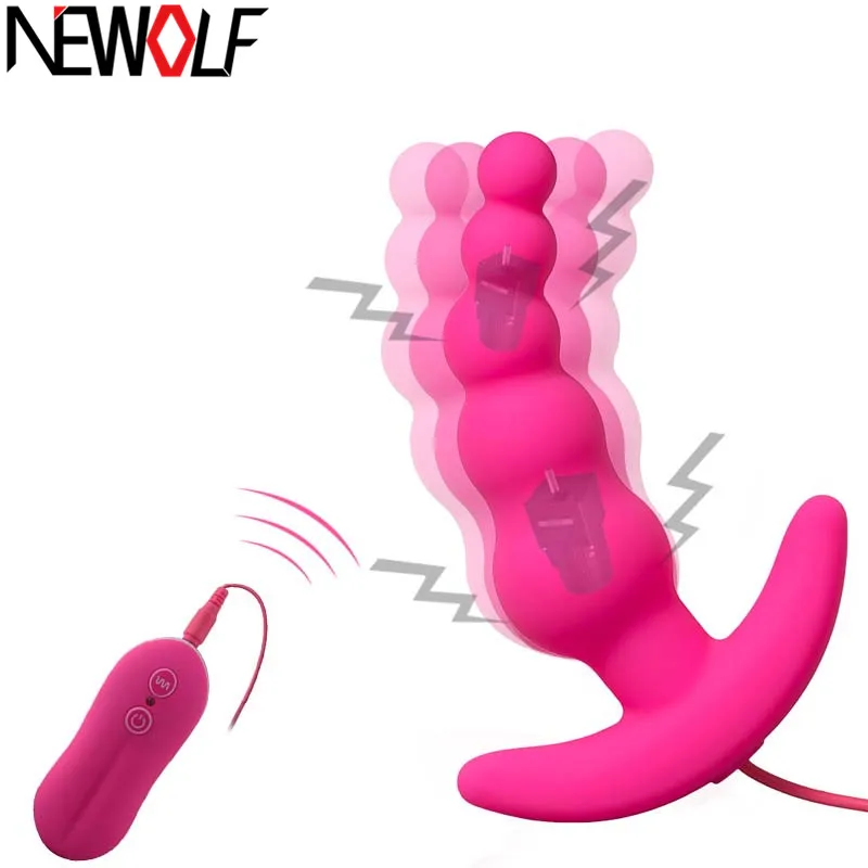 Анальный вибратор силиконовый простаты Массажер анальный секс-игрушки для Для женщин вибрирующие анальные бусы Plug 12 Режим Анальная пробка