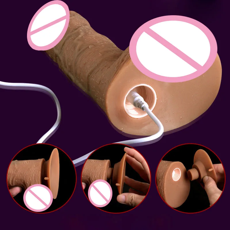 Strong suction cup dildo realistic huge penis swing vibration large soft dildo vibrator magic wand massager sex toys for woman
