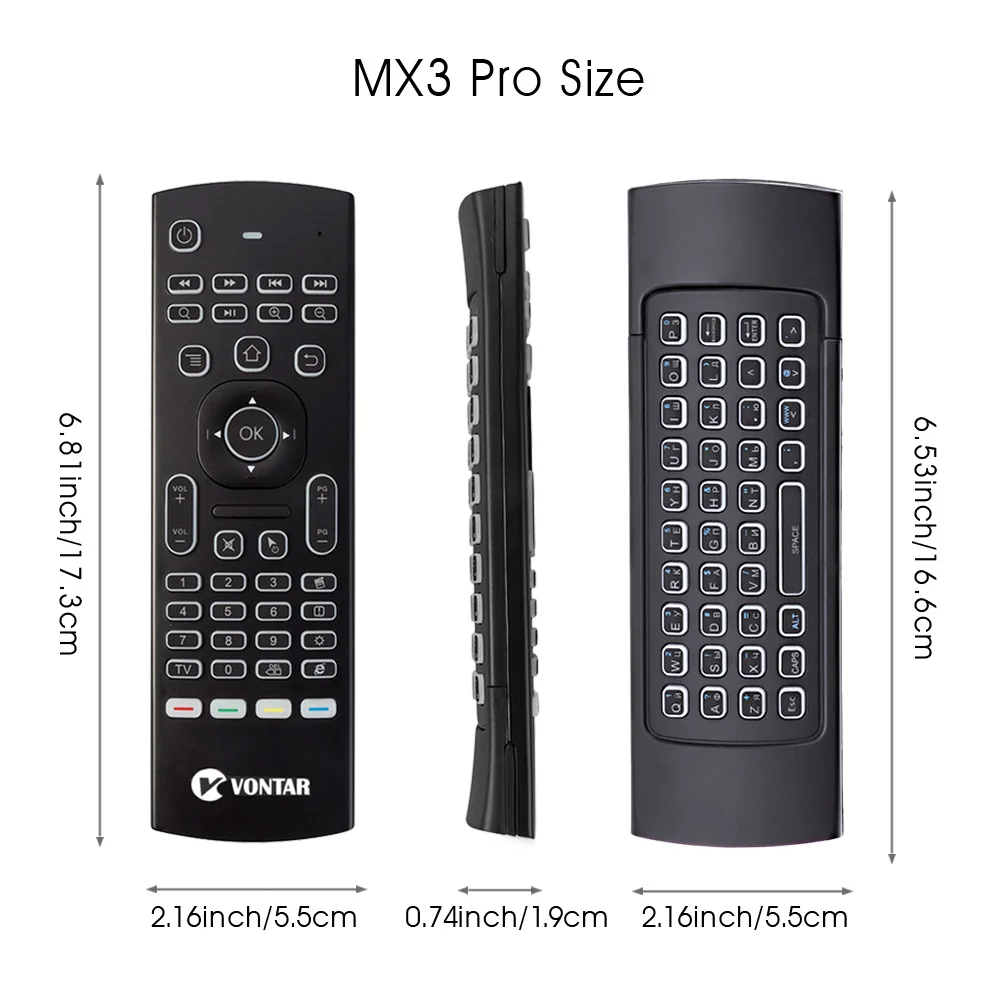 MX3 Air mouse умный голосовой пульт дистанционного управления с подсветкой MX3 Pro 2,4G Беспроводная клавиатура IR Learning для Android 9,0 tv BOX