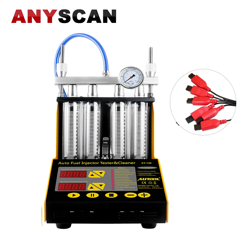AUTOOL CT 150 4 Cylinder Ultrasonic Fuel Injector Cleaner Tester 220V